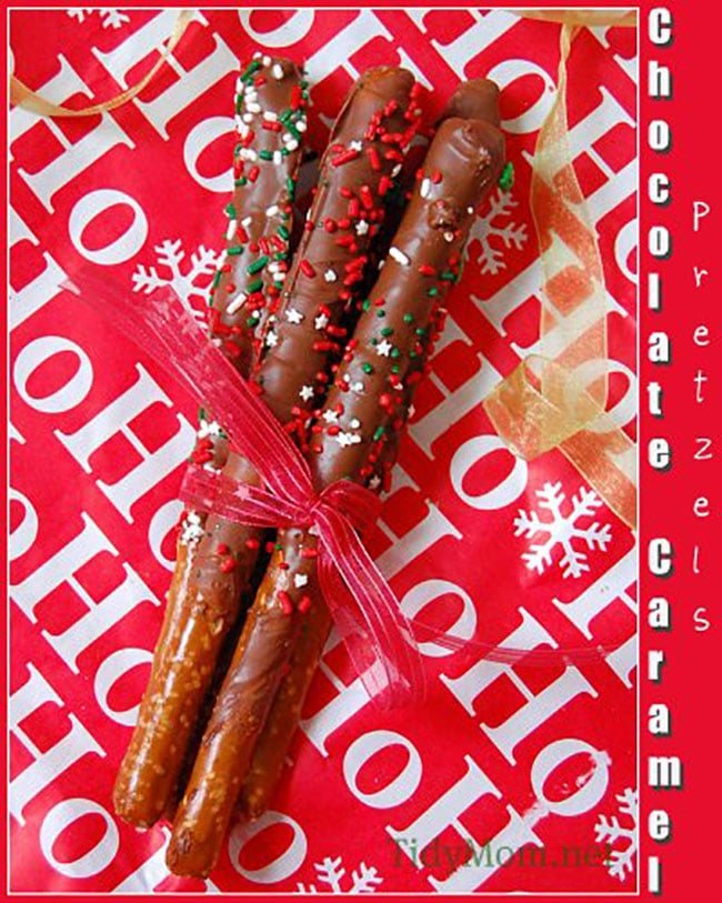 Caramel Dipped Pretzel Rods