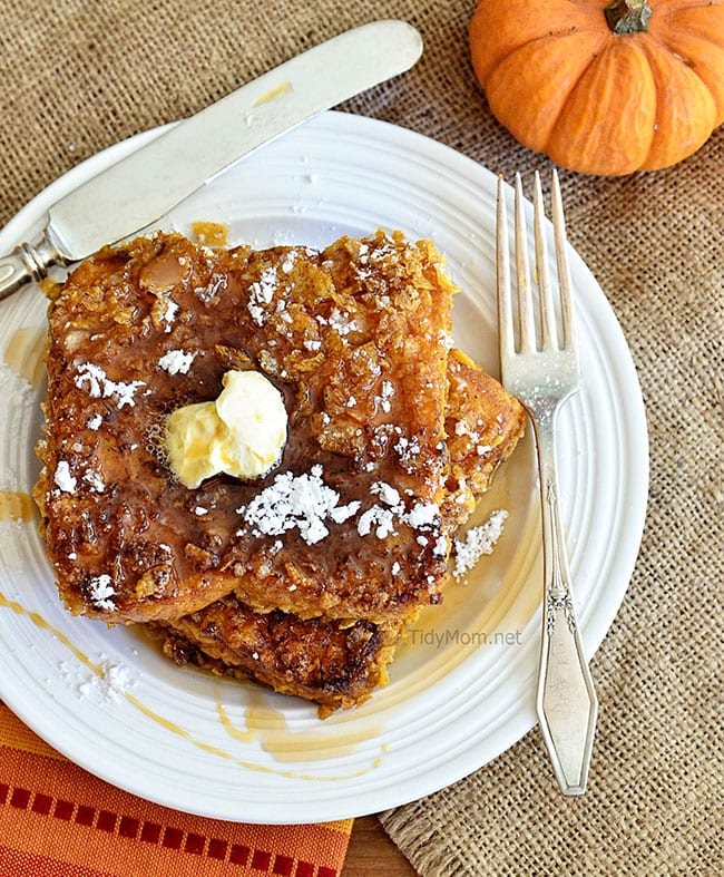 Bacon Fried Crunchy Coated Pumpkin French Toast recipe at cetcu.com