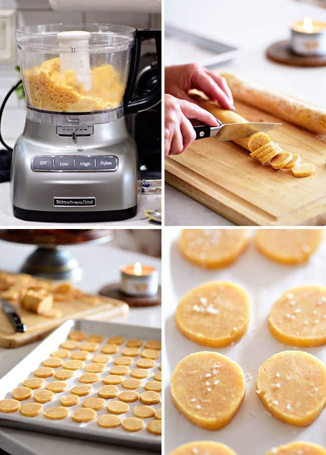 steps for making savory shortbread cheese crisps