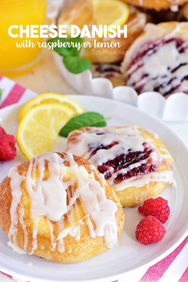 Cheese Danish with Lemon or Raspberry {VIDEO}