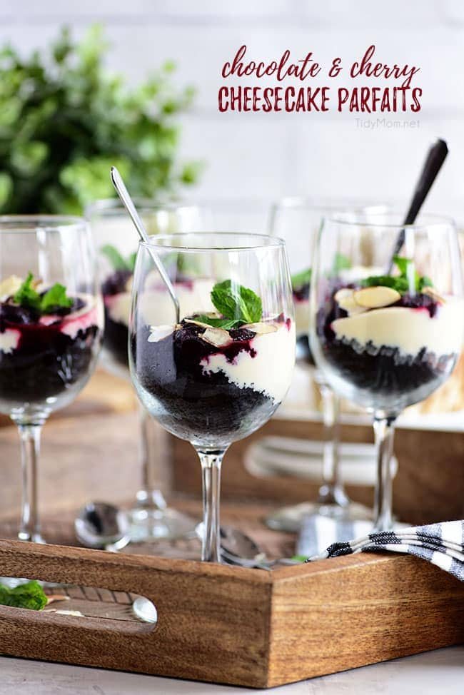 Chocolate Cherry Cheesecake Parfaits
