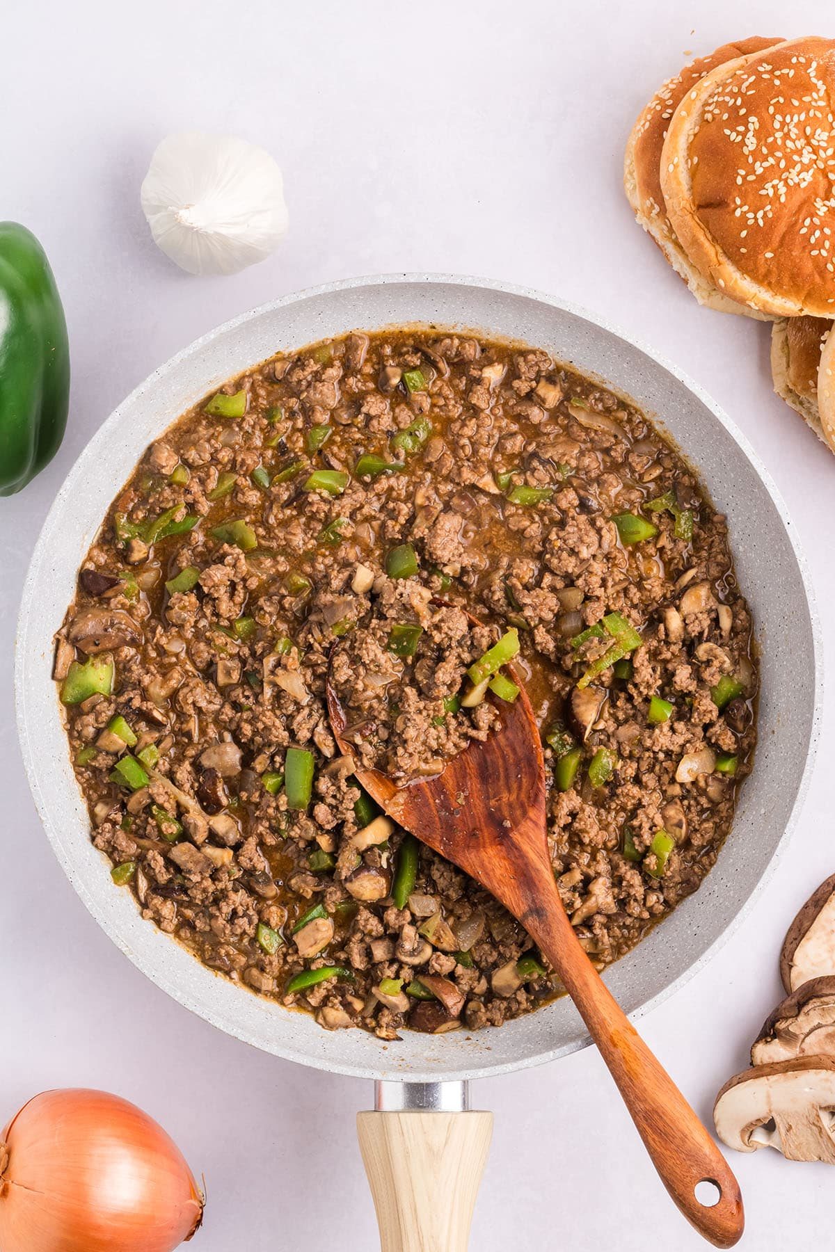 Making Philly Cheesesteak Sloppy Joes step 2