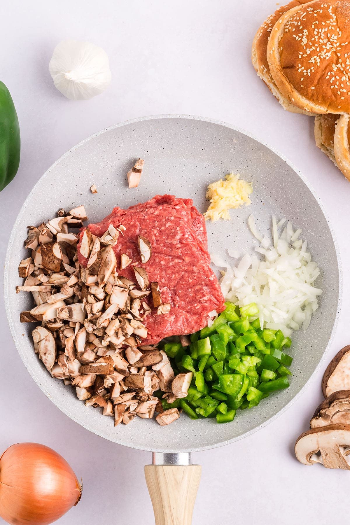 Making Philly Cheesesteak Sloppy Joes step 1