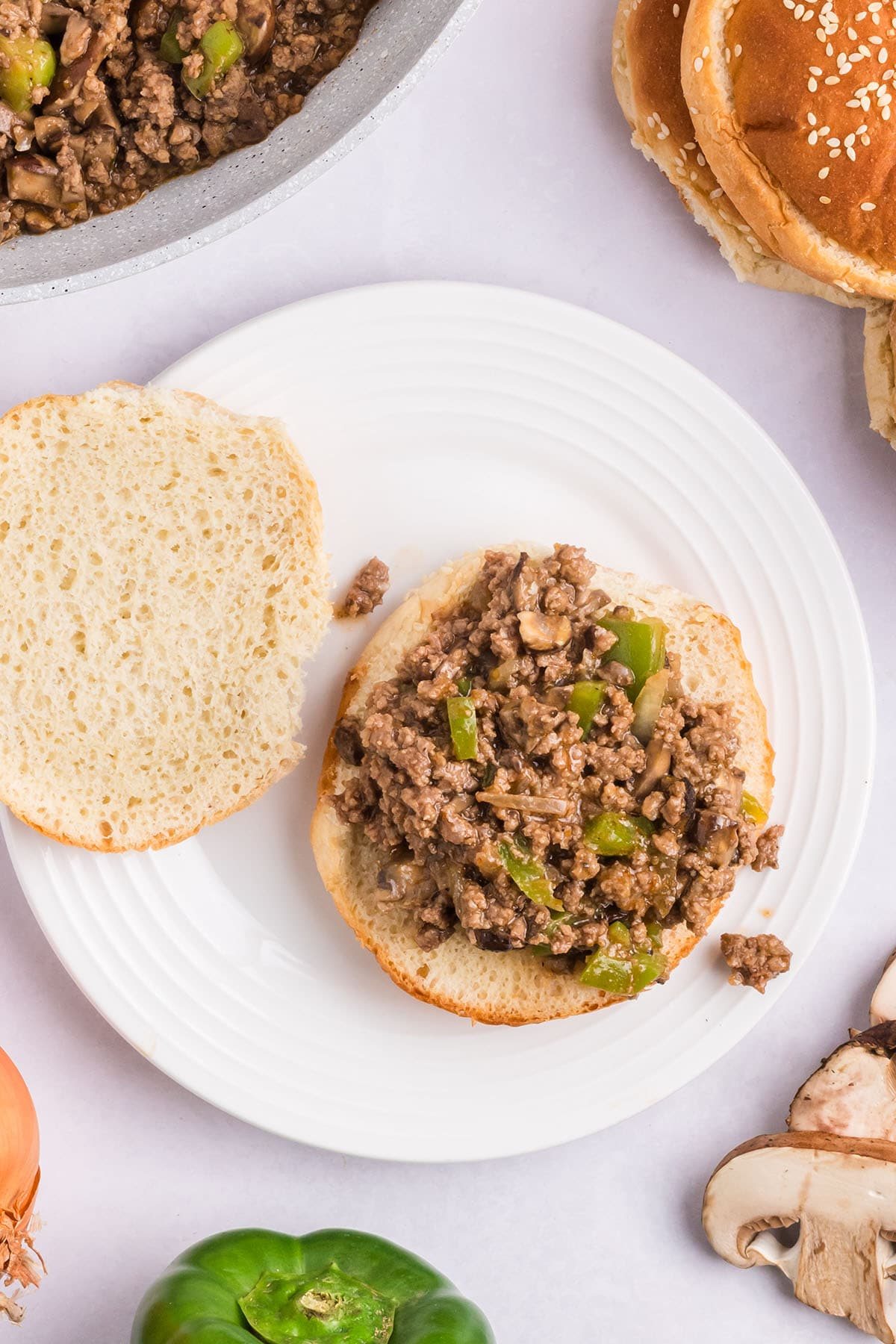 Making Philly Cheesesteak Sloppy Joes step 3