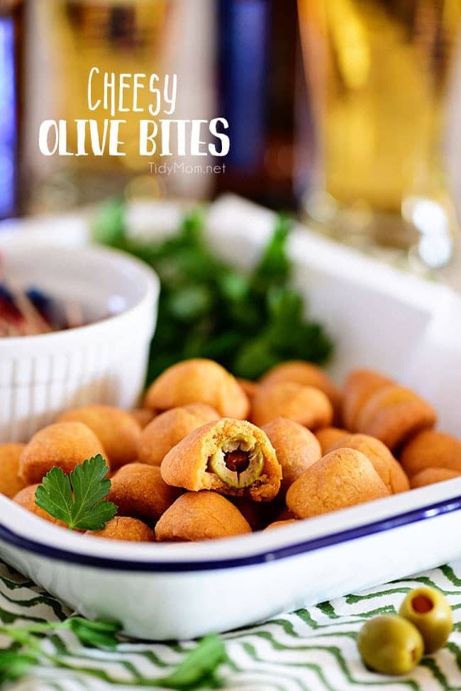 Cheesy Olive Bites are Cocktail Party Perfect!