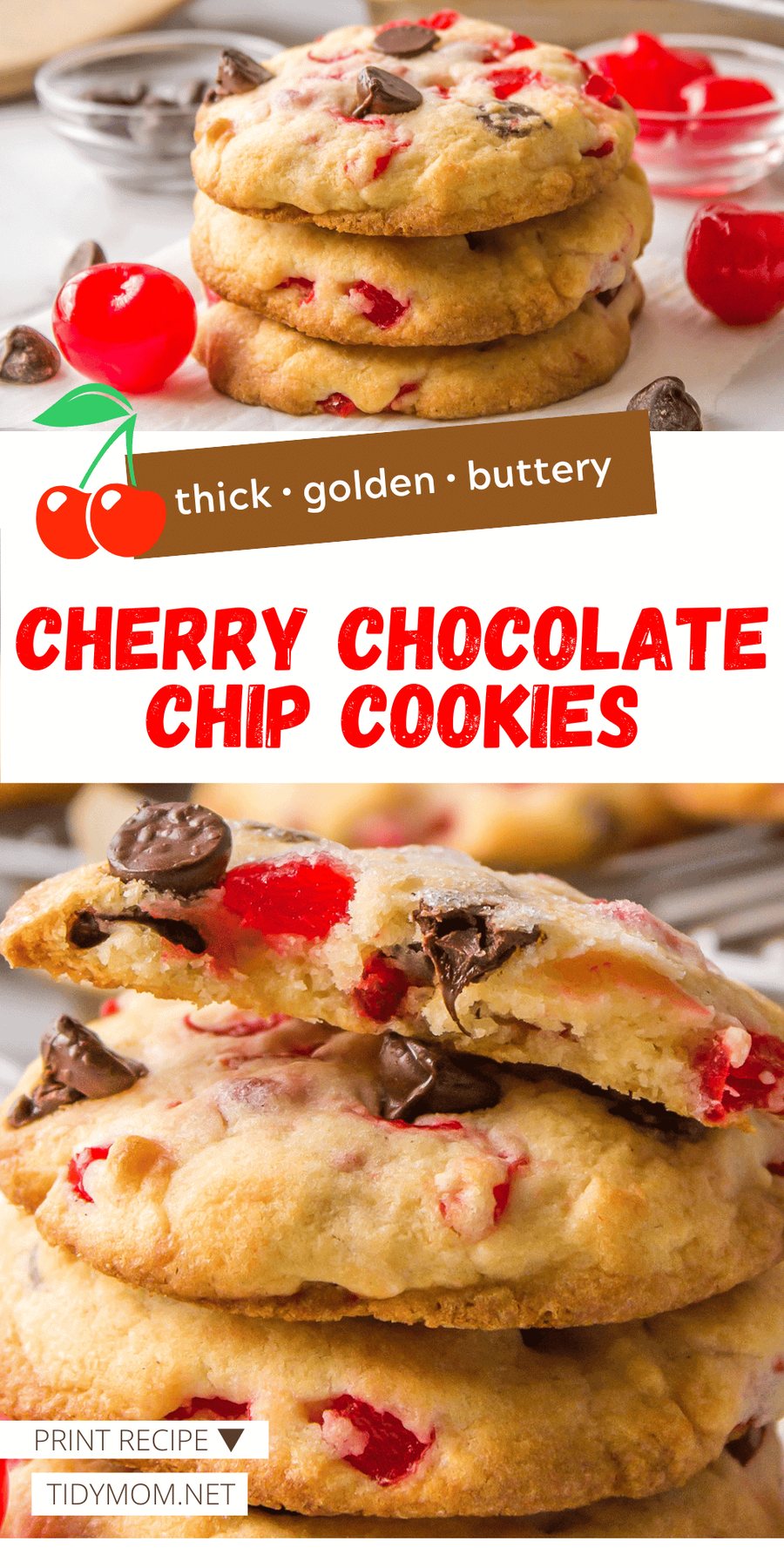 Cherry Chocolate Chip Cookies photo collage
