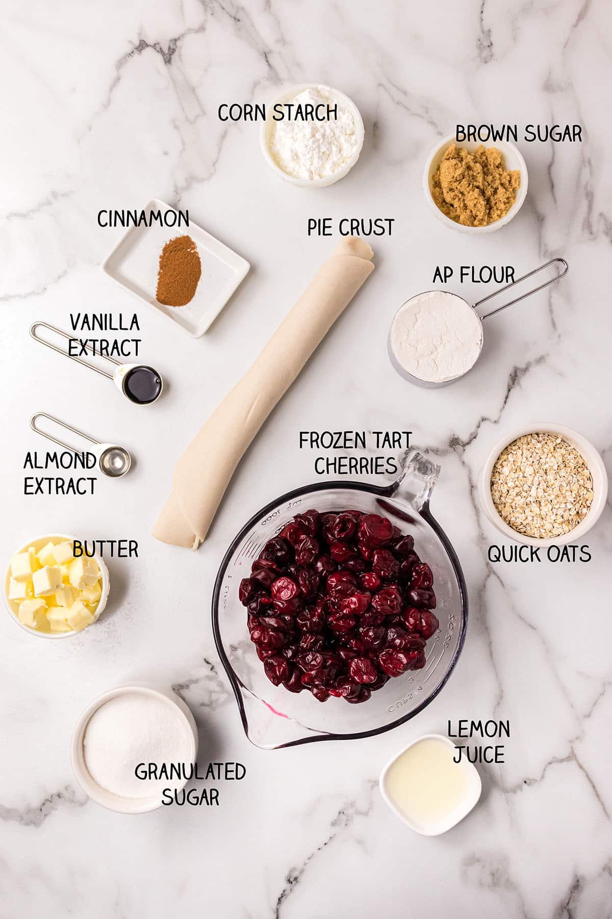 Cherry Crumb Pie ingredients