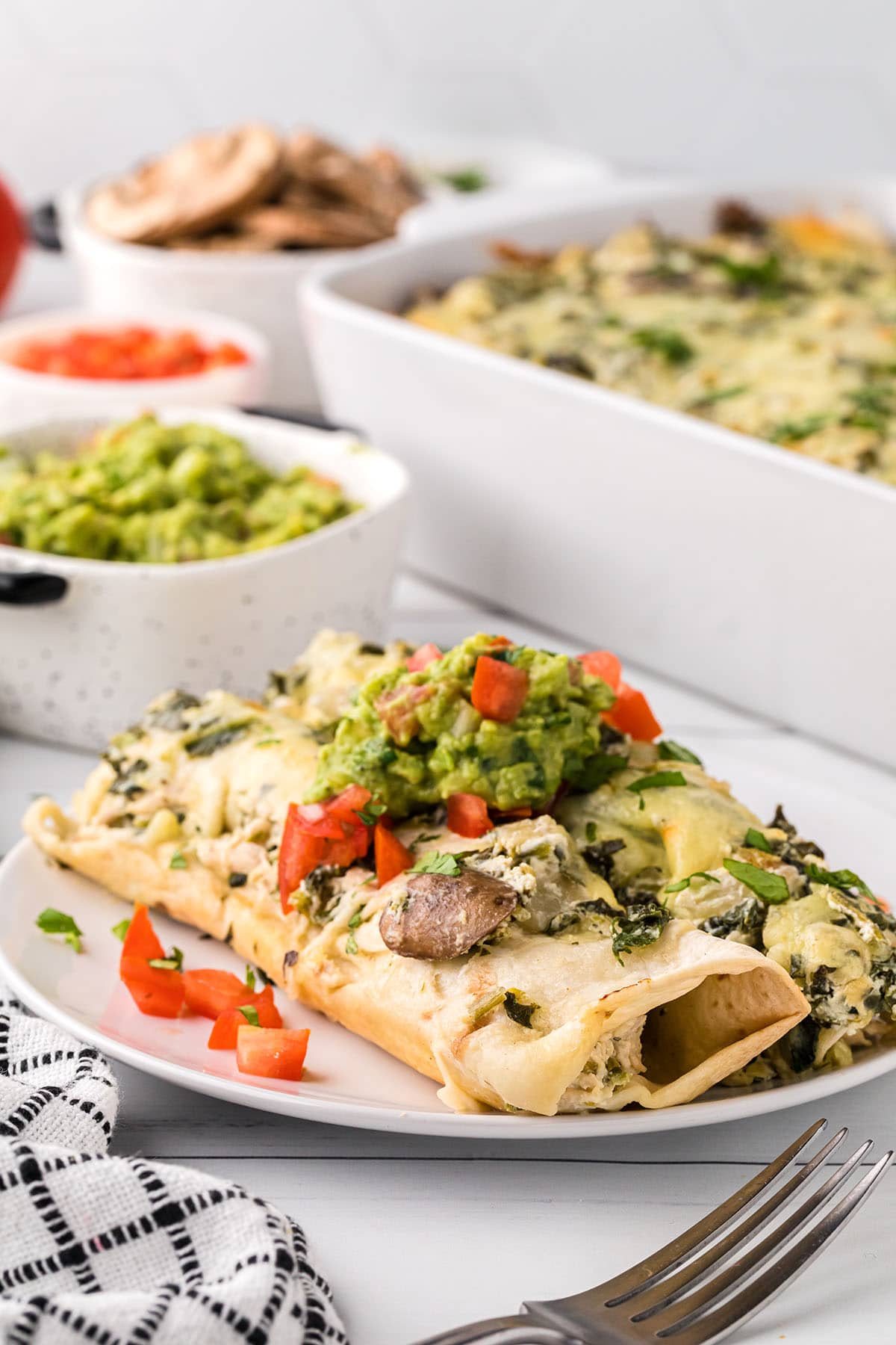 Creamy Chicken And Spinach Enchiladas Casserole