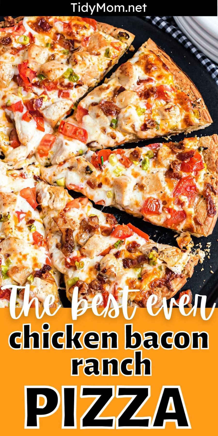 homemade ranch pizza on a pizza pan