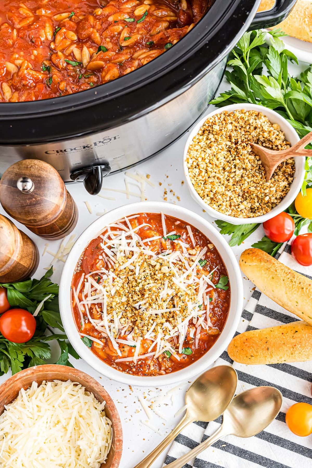 Slow Cooker Chicken Parmesan Soup