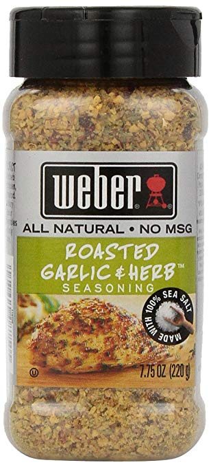 Weber Seasoning, Roasted Garlic and Herb, 7.75 Ounce