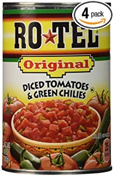 Ro Tel Original Tomato Diced Green Chili, 10 Ounce, (Pack Of 4)