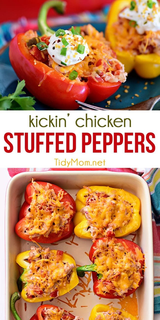 Chicken Stuffed Peppers photo collage