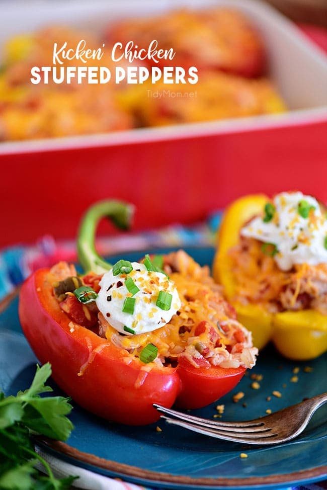 Kickin’ Chicken Stuffed Peppers {VIDEO}