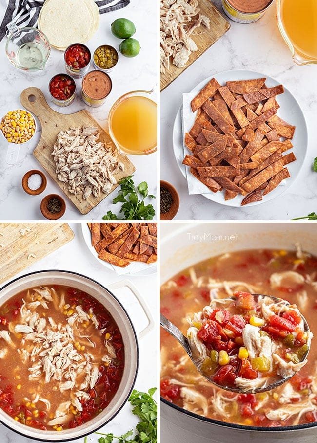 how to make tortilla soup photo collage