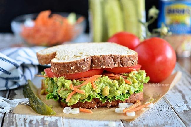 Avocado and chickpeas together make the most delicious sandwich spread! Get this Sweet Heat Chickpea Avocado Salad Sandwich recipe at cetcu.com