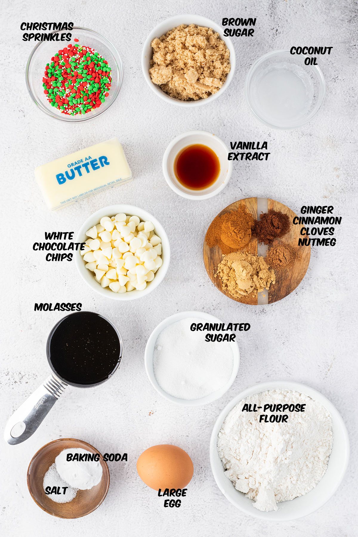 ingredients for ginger cookies