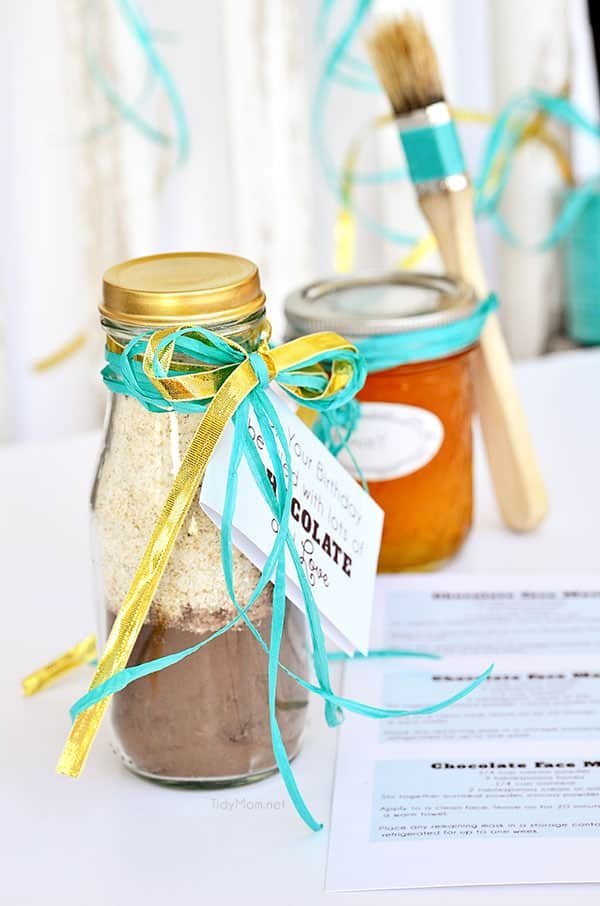 Chocolate Face Mask Gift Idea with recipe + Happy Birthday Gift Tag at cetcu.com