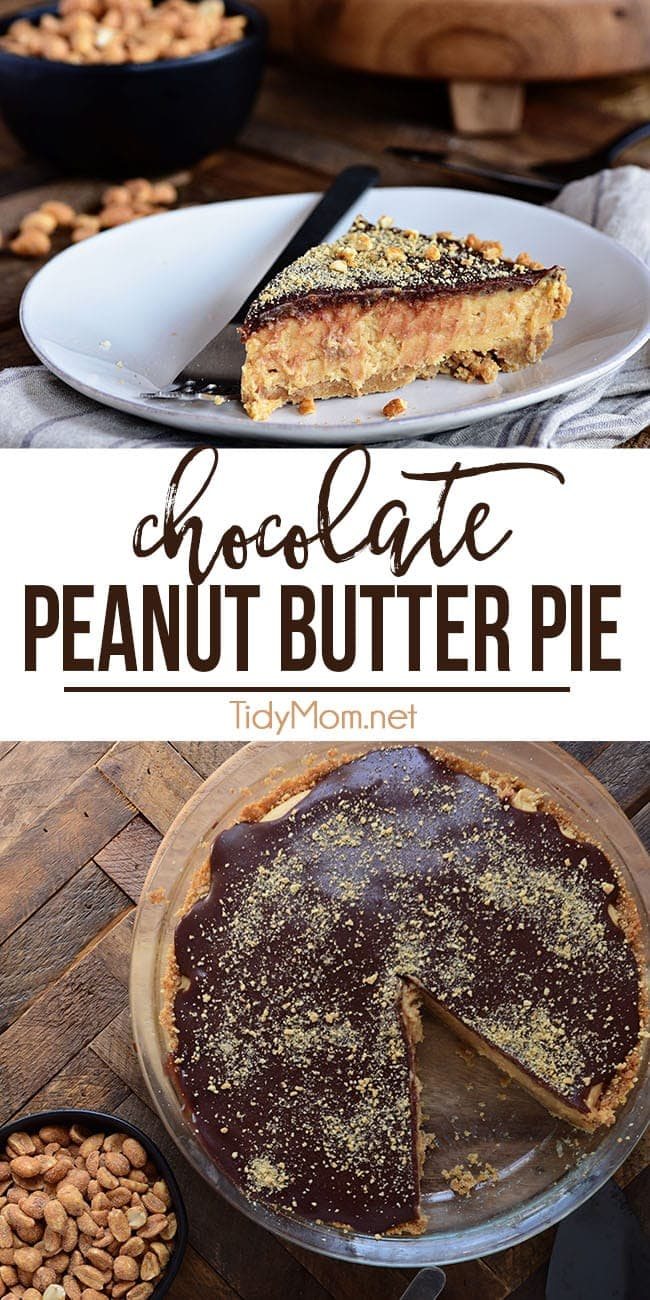 Every other pie out there is going to be jealous of this Chocolate Peanut Butter Pie. From the graham cracker crust to the peanut butter filling, topped off with a chocolate ganache, this chocolate peanut butter pie has it all! Print full recipe at cetcu.com #pie #peanutbutter #chocolate #peanutbutterpie #dessert