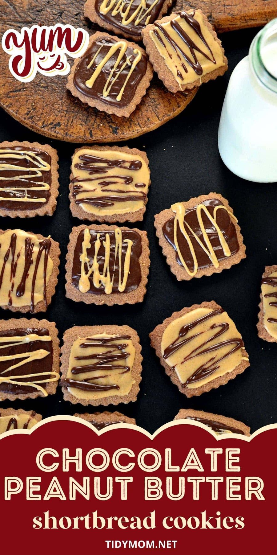 shortbread cookies with a bottle of milk