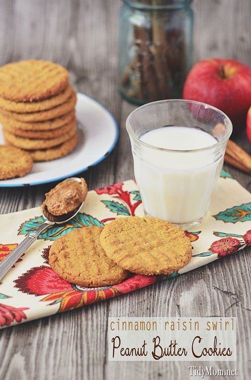 Cinnamon Raisin Swirl Peanut Butter Cookies