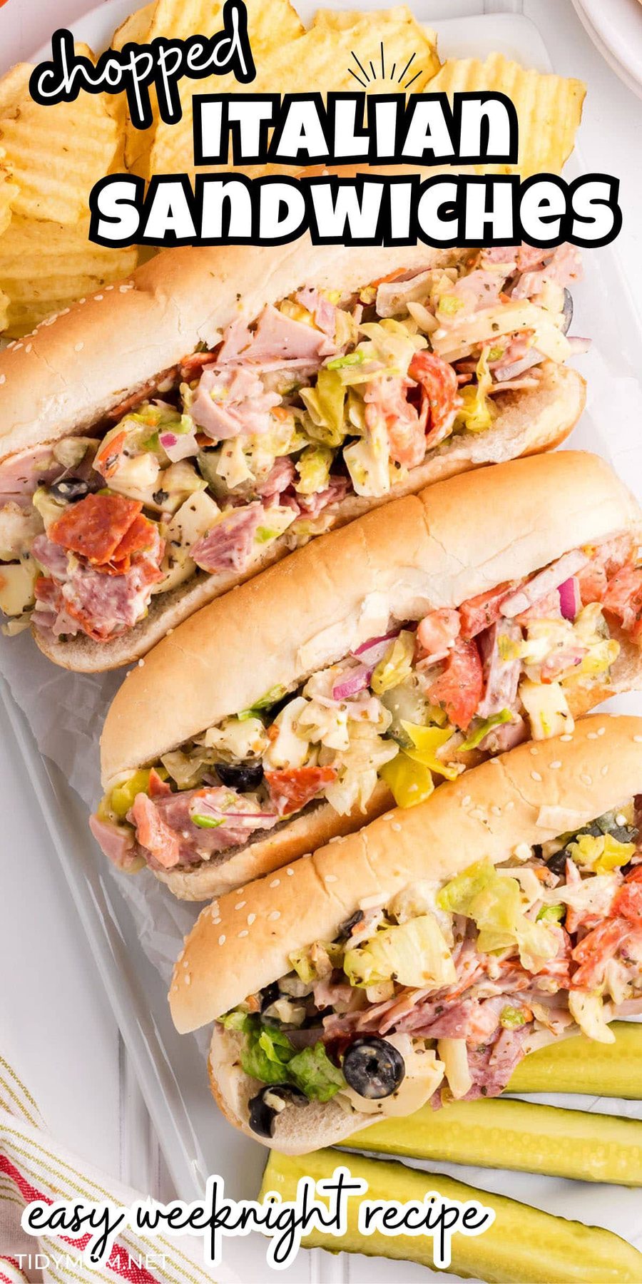 Chopped Italian Sandwich on hoagies