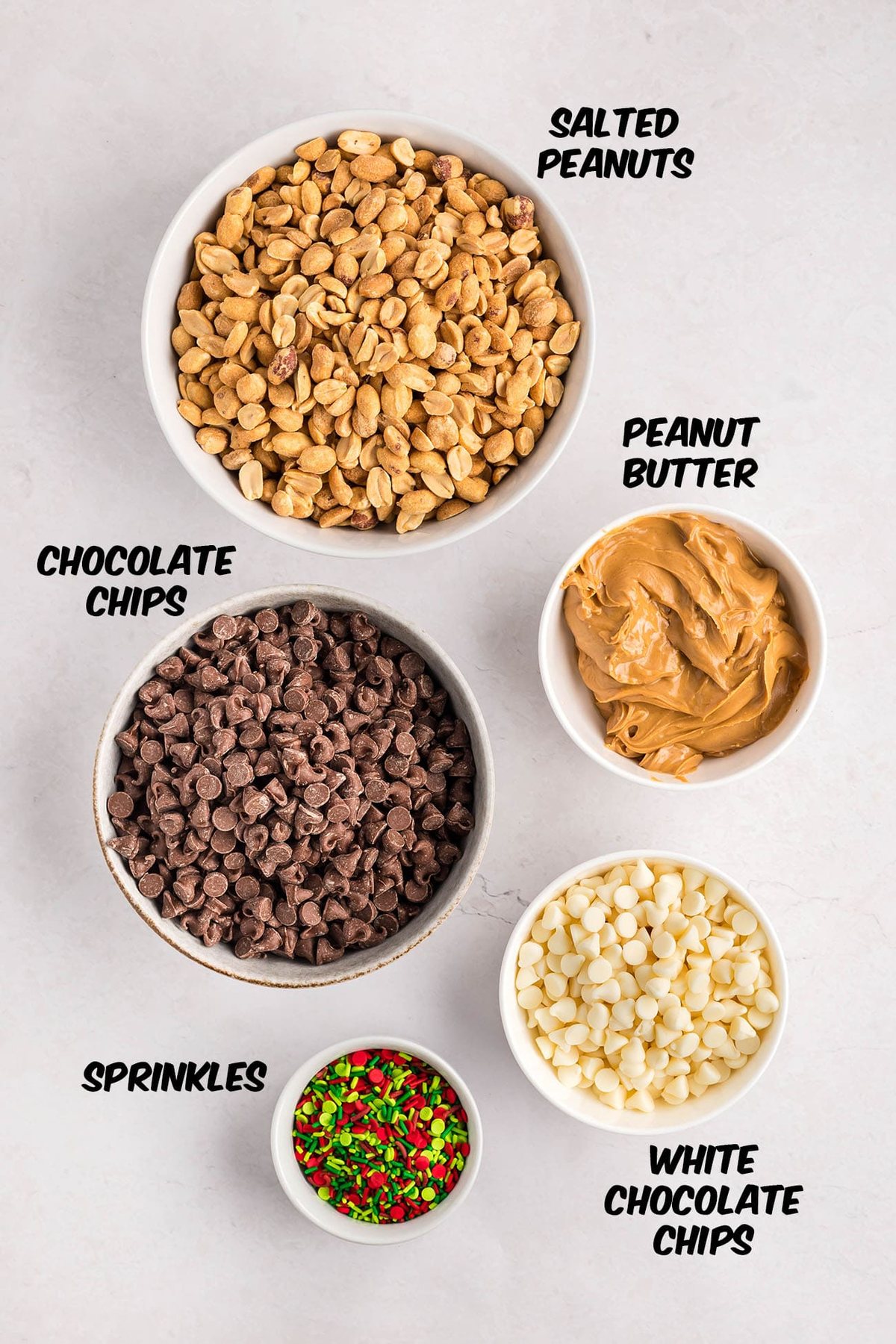 ingredients for Christmas crockpot candy on a counter