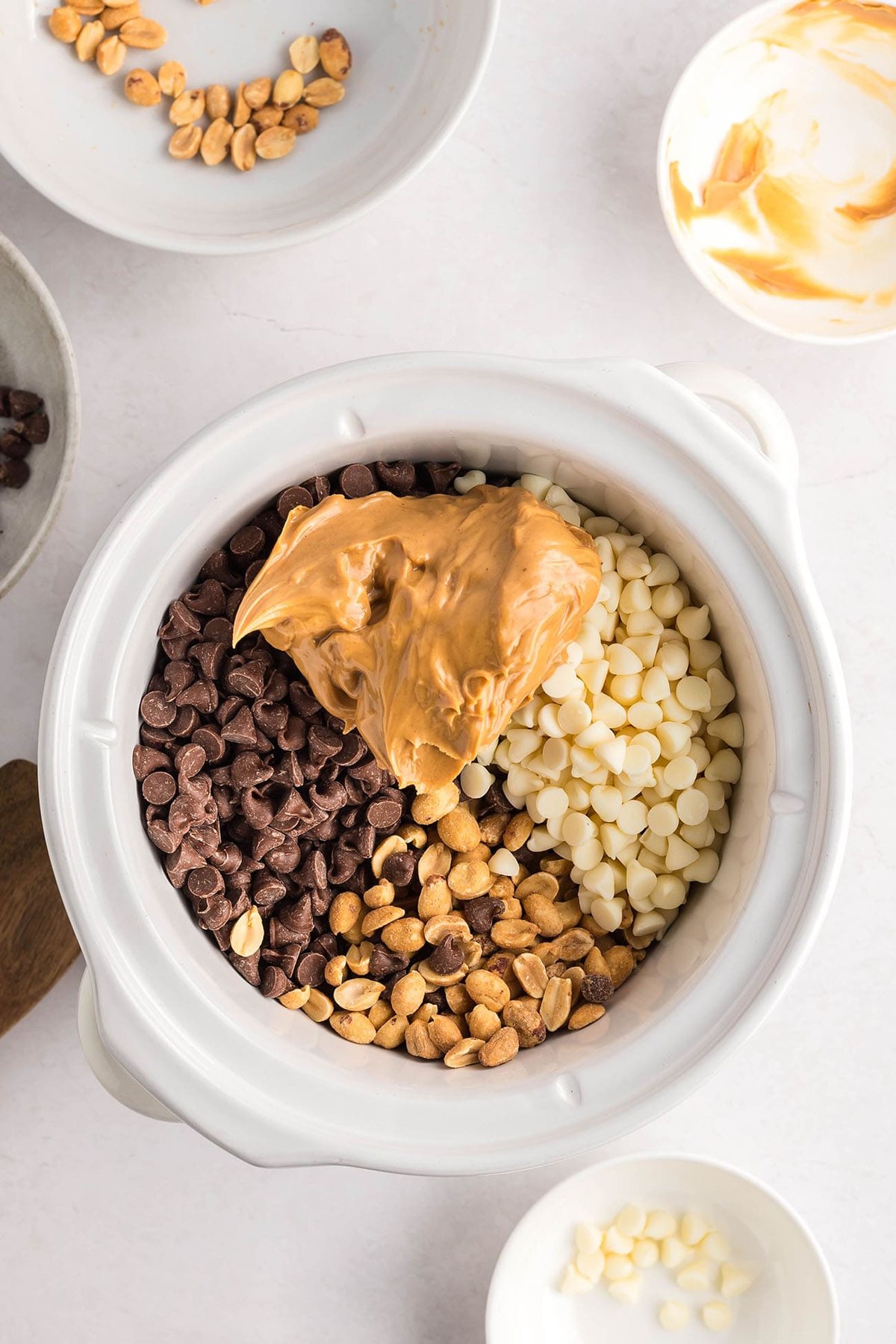 making peanut clusters aka crockpot candy