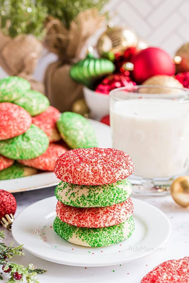 Easy Christmas Drop Sugar Cookies With Sanding Sugar