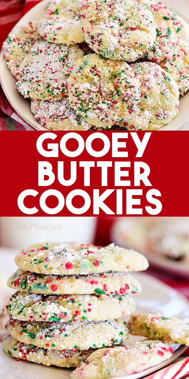 gooey butter cookies with sprinkles