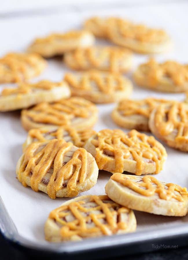 Cinnamon Roll Cookies on pan