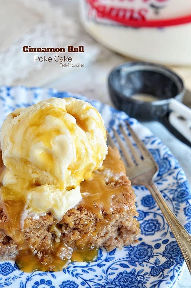 Cinnamon Roll Poke Cake