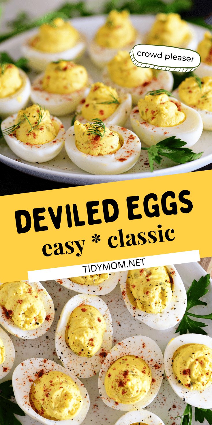 easy deviled eggs photo collage