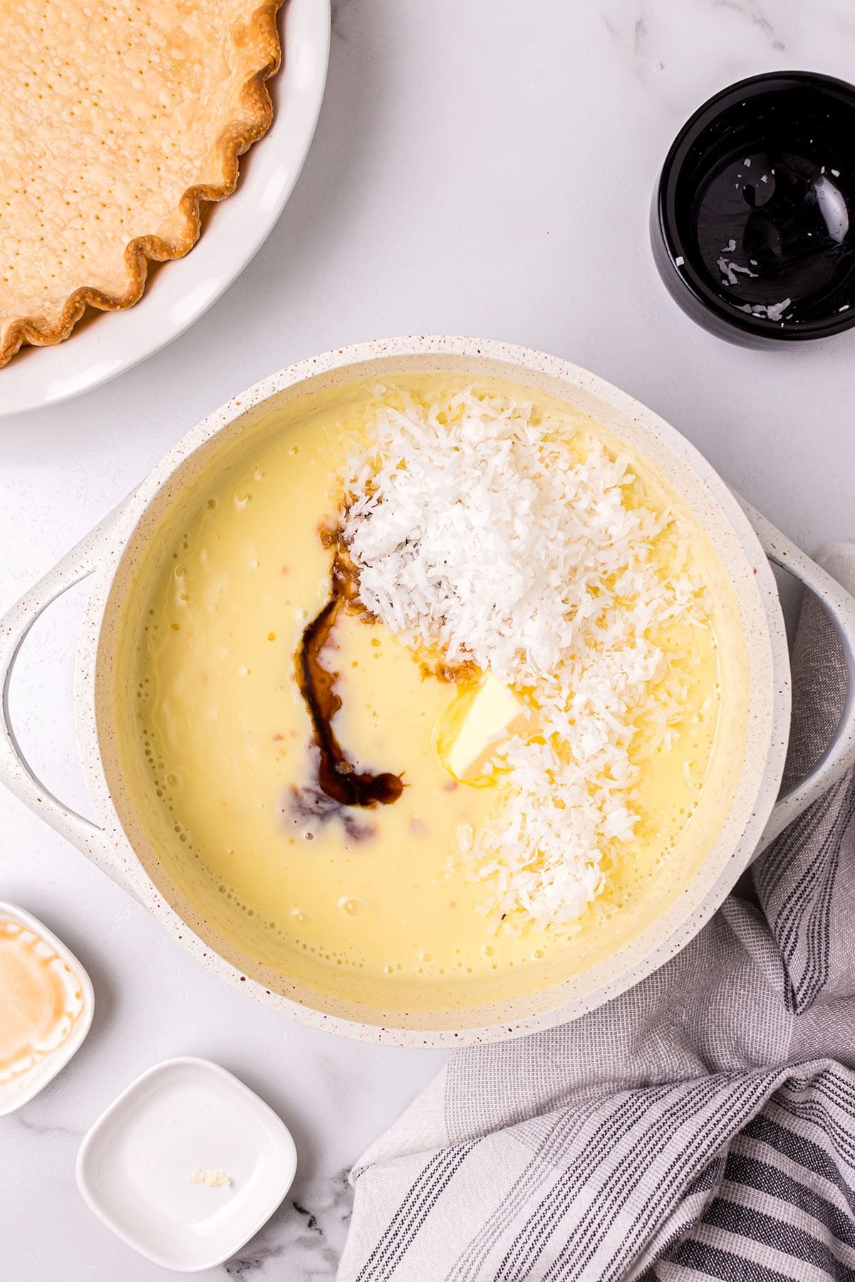 making custard pie filling