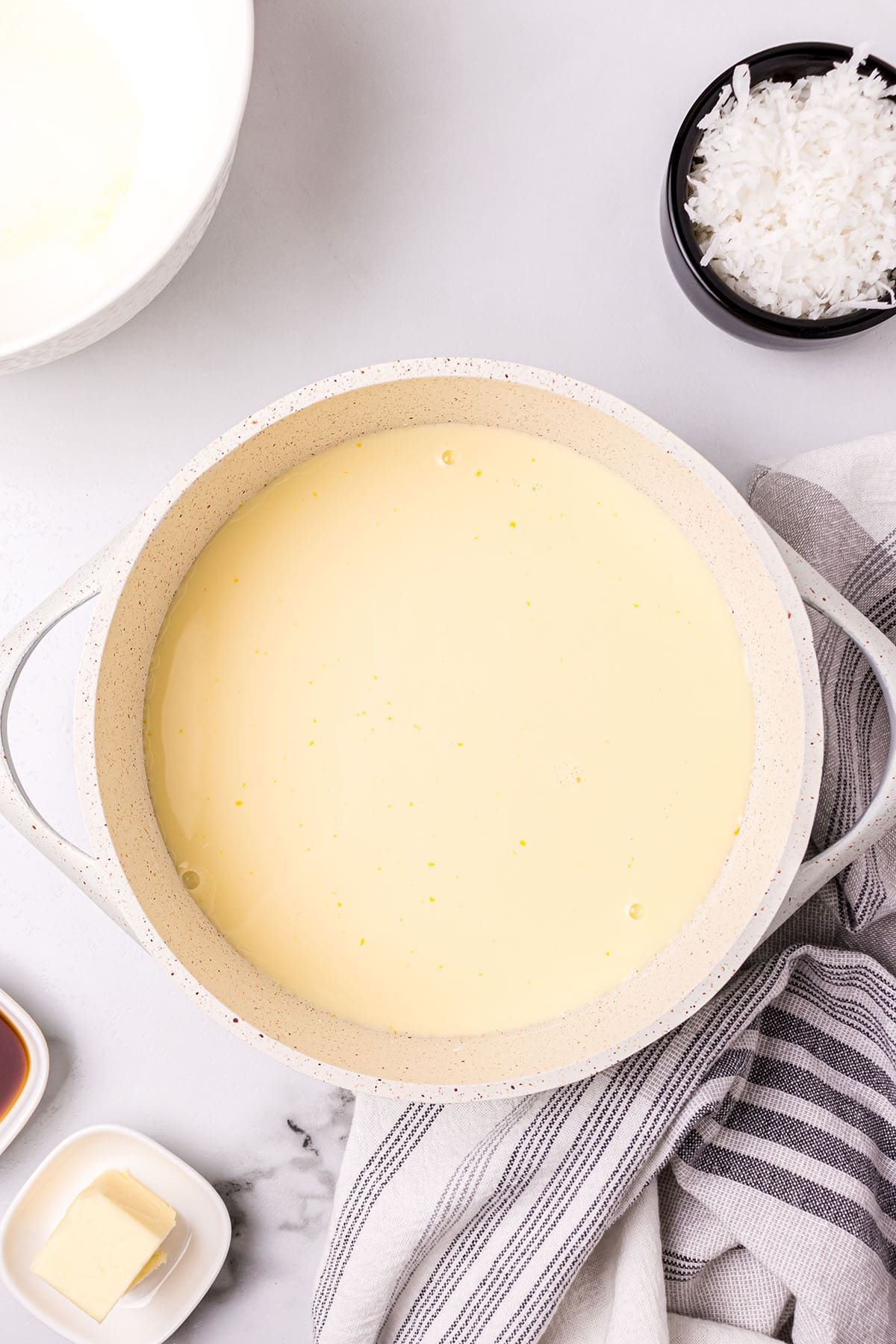 making custard pie filling