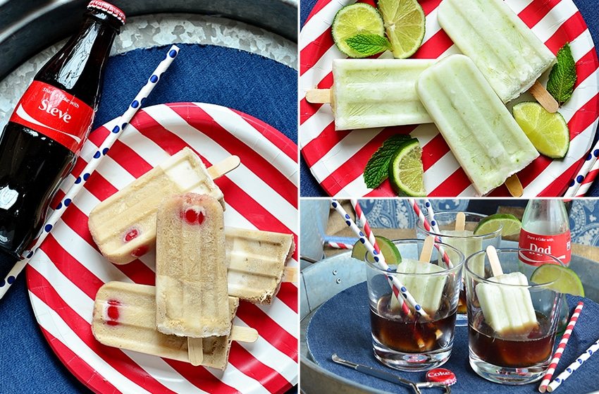Share a Coke with Dad! Perfect for Father's Day, birthday or any day! Coke Float Popsicles and Poptails at Tidymom.net