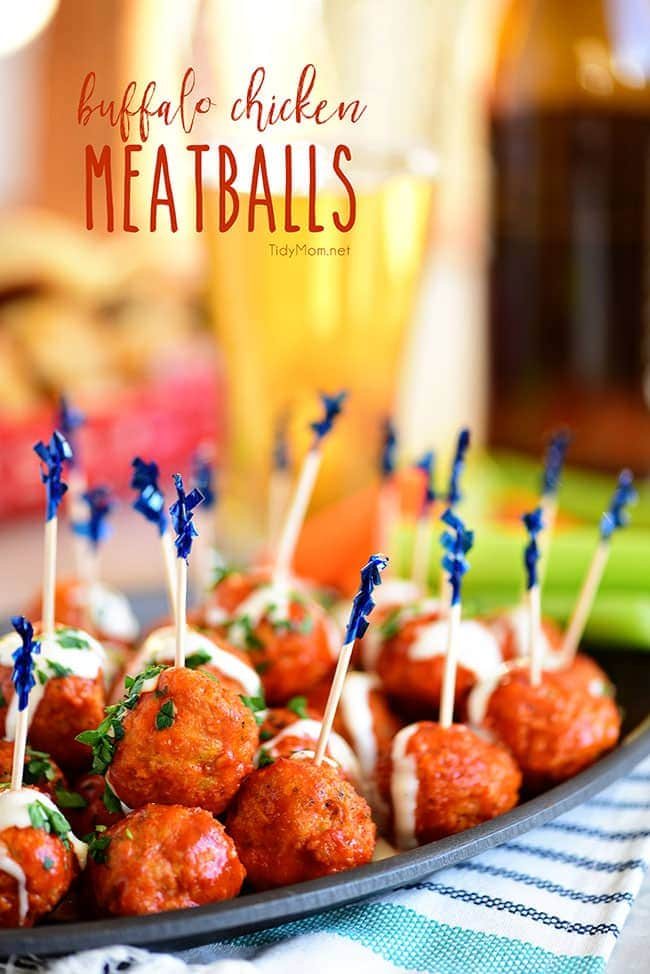 Buffalo Chicken Meatballs with Ranch tastes just like buffalo hot wings. Get the recipe at cetcu.com