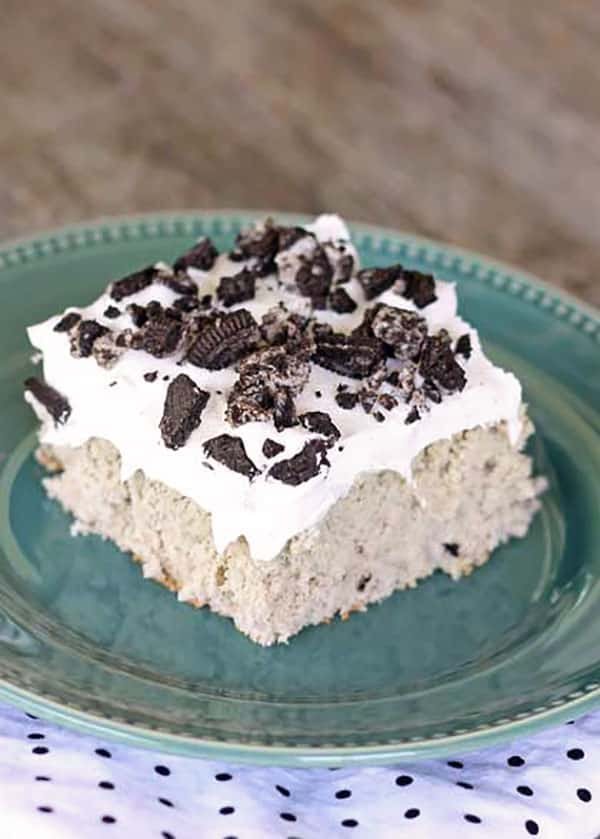 The perfect dessert for potlucks- Cookies and Cream Poke Cake recipe at cetcu.com