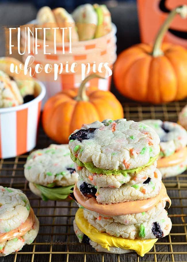 Funfetti Whoopie Pies for Halloween
