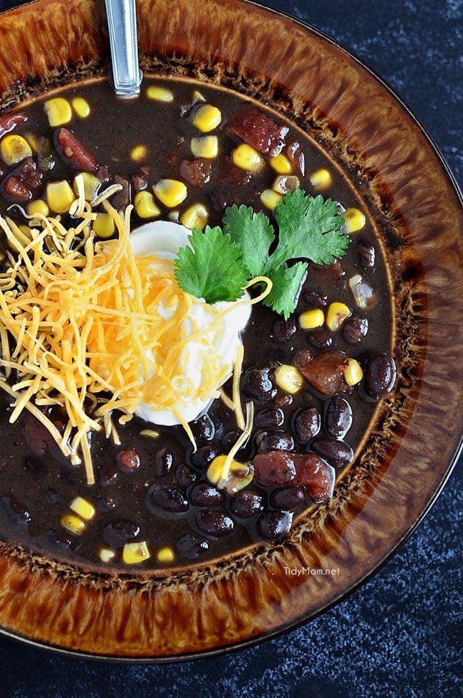 This Hearty Southwest Black Bean Soup is full of flavor, you’ll never miss the meat! Ready for the table in 30 minutes, but it’s even better the next day!! Get the easy recipe at cetcu.com