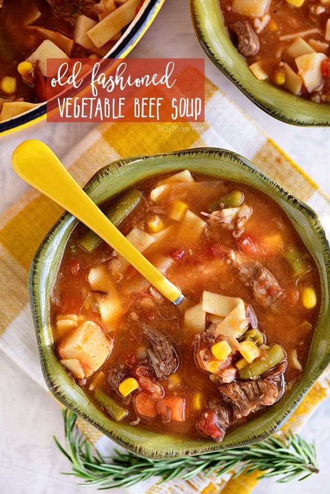 Old Fashioned Vegetable Beef Soup {VIDEO}
