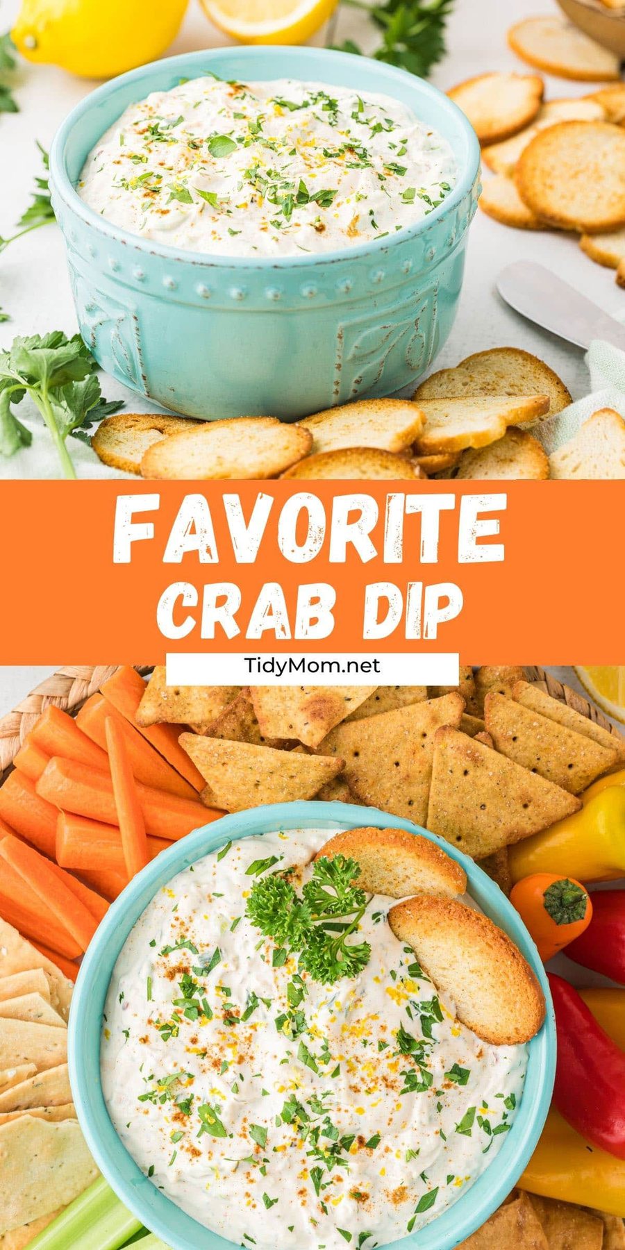 crab dip photo collage