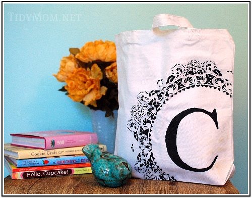 Monogram stenciled bag