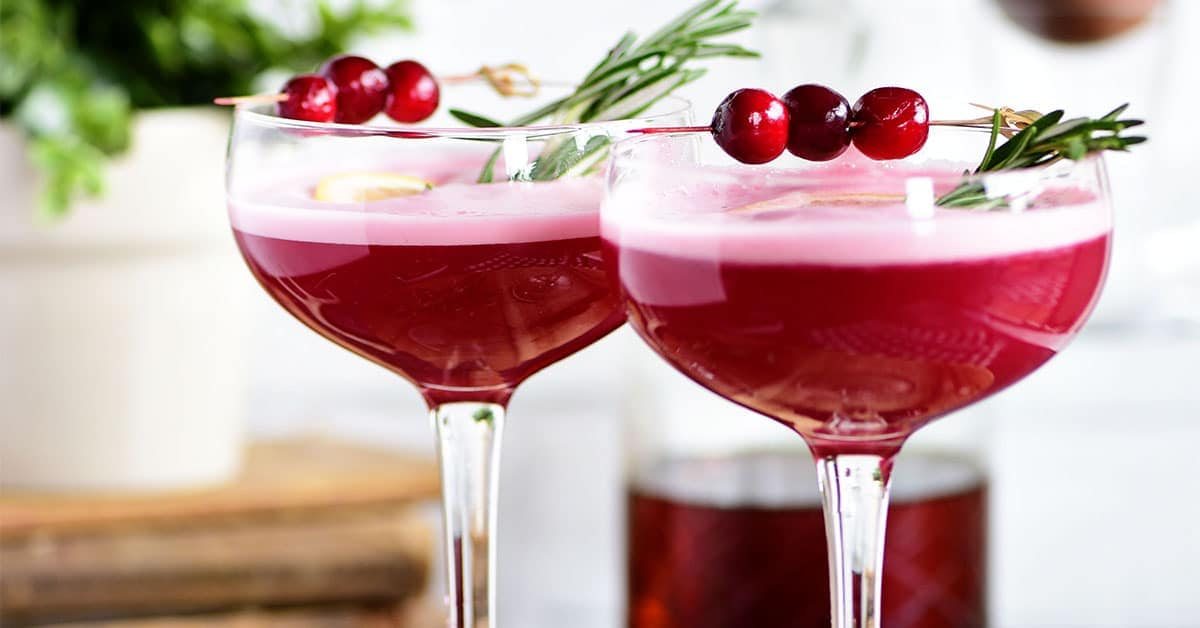 The fruity cherry and cranberry notes in this Cran-Cherry Rye Whiskey Sour Cocktail complement the spicy rye and tone down its bite. An egg white in my cocktail? You betcha! Utterly the perfect cocktail for winter or any time of year.