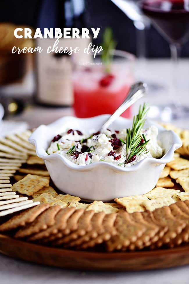 Cranberry Cream Cheese Dip with Rosemary