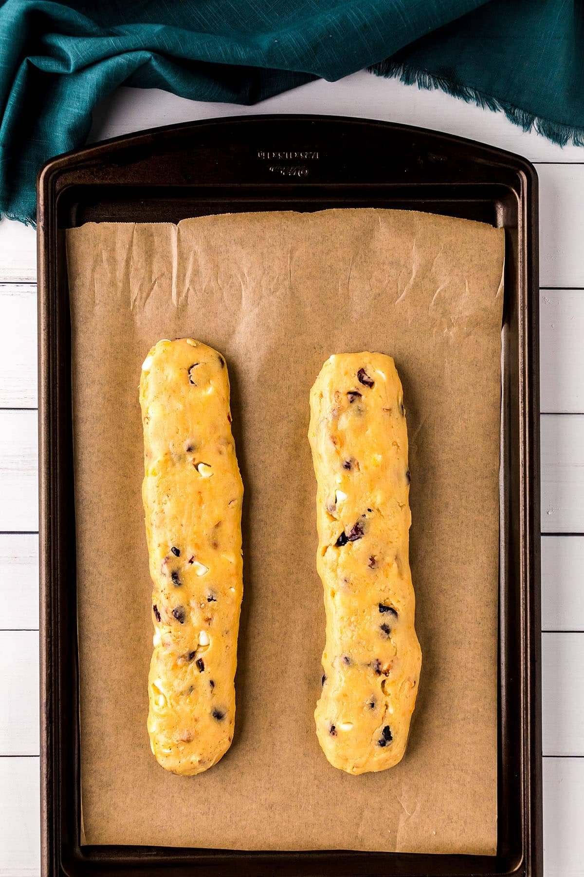 biscotti ready for the oven
