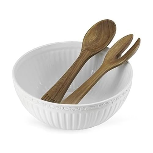 Large Serving Bowl with Serving Utensils