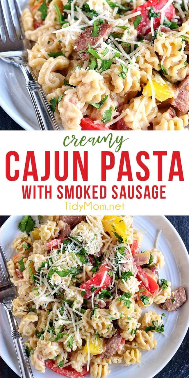 creamy cajun pasta photo collage