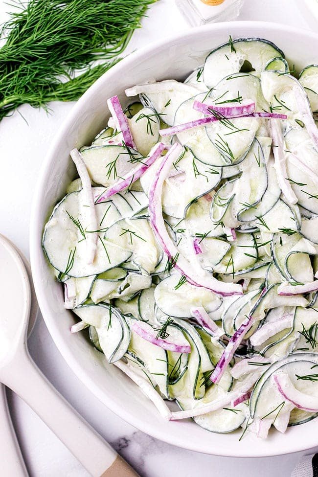 Creamy Cucumber & Onion Salad (Sour Cream Recipe)
