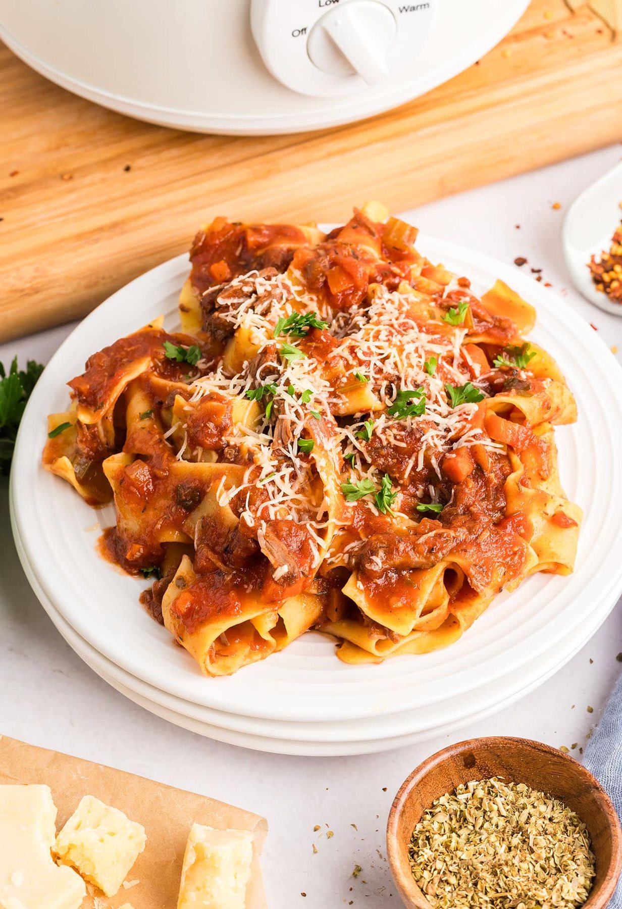 Crockpot Beef Ragu With Pappardelle Pasta